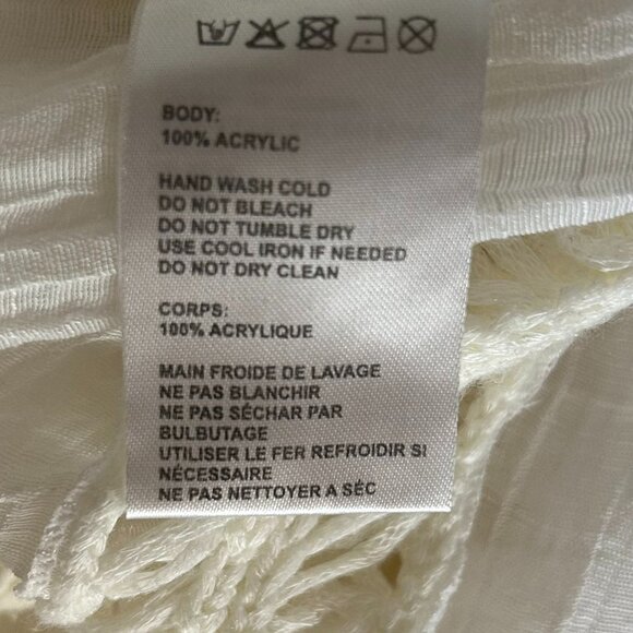 Ecoté Cream Lace Crochet Boho Tunic Top Size L - Picture 7 of 7